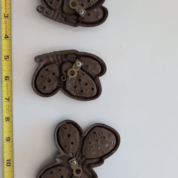 Vintage Burwood Products Co Brown Butterflies Made In The USA Set of 3 - Picture 3 of 3